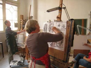 Les bij opleiding Portretschool Amsterdam, Atelier Liesbeth van Keulen Les bij opleiding Portretschool Amsterdam, Atelier Liesbeth van Keulen