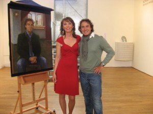 Marco Borsato en portretschilder Liesbeth van Keulen bij de finale van Sterren op het Doek 2007